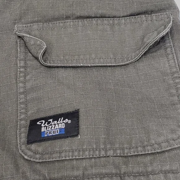 Walls Blizzard Pruf Army Green Canvas Sherpa Lined Coat Size Youth XL 16/18 - Picture 6 of 15